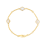 9ct Gold Rainbow Moonstone Adjustable Bracelet, Three Wishes