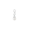 A front-view image of Juraster’s Sterling Silver Akoya Pearl Earring Charm, Beachcomber, crafted from Fairmined sterling silver and a responsibly-farmed pearl.