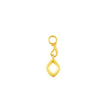 A front-view image of Juraster’s 9ct Gold Diamond-Shaped Earring Charm, Compass, crafted from Fairmined yellow gold.