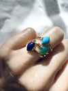 9ct Gold Stacking Ring in Rich Lapis Lazuli, Lodestone